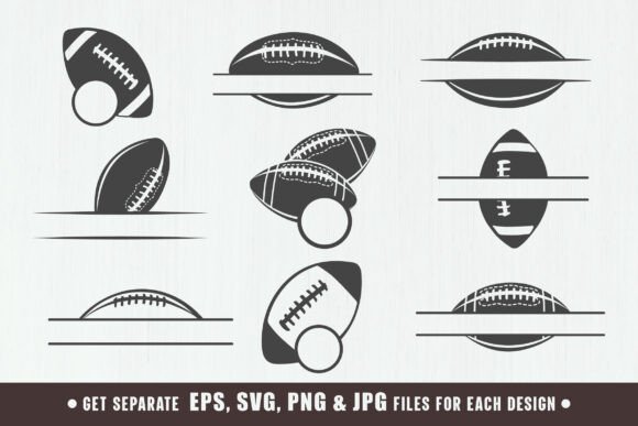 American Football Monogram Vector Set for Crafts & Graphics