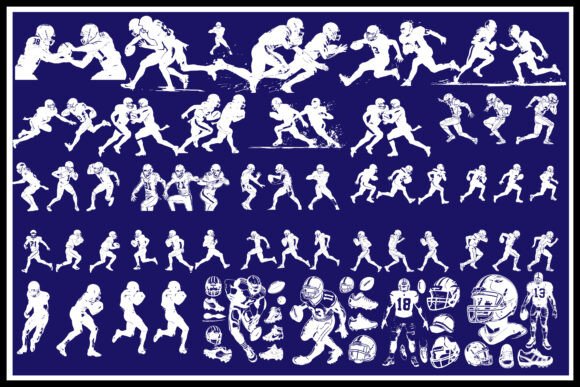 American Football Silhouette Bundle for Graphics and Crafts