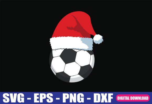 Christmas Football Xmas Santa Hat Ball Graphics and Crafts