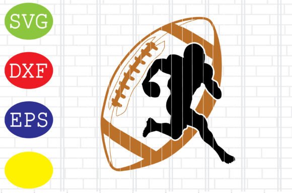 Football American Player Svg Files for Crafts & Graphics