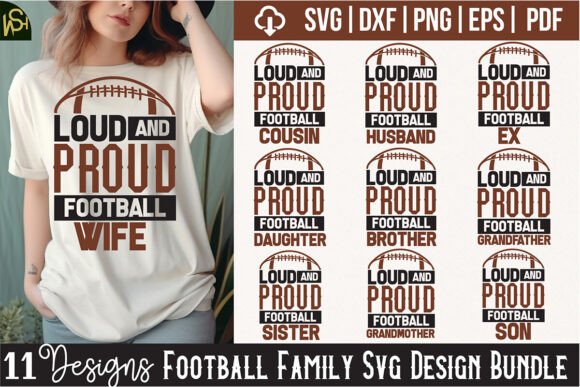 Football Family SVG Bundle for Crafts & Graphics