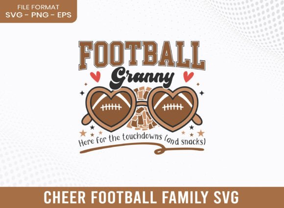 Football Granny Cheer Graphics for Family Crafts