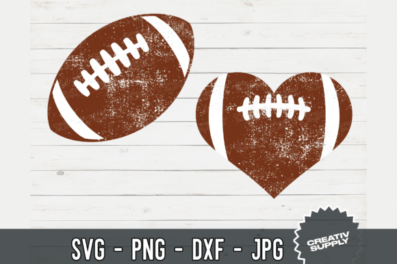 Football Heart SVG Vintage Grunge: Graphics & Crafts for Publishers