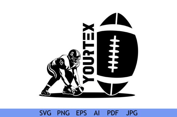 Football Player Custom Text Logo Graphics & Crafts