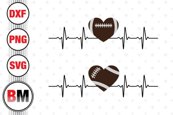 Heart Football Heartbeat Graphics for Local Branding
