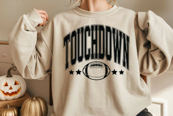 Retro Touchdown Football Design Svg