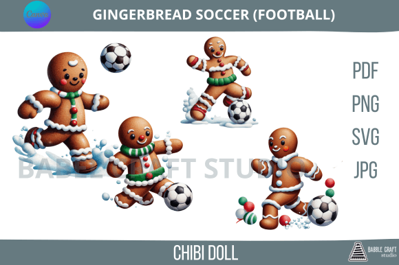 Soccer Football Gingerbread Christmas Graphics Craft